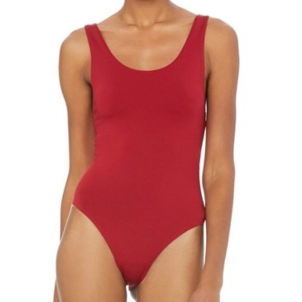 Alo Yoga Goddess Leotard Bodysuit Crimson Size M
